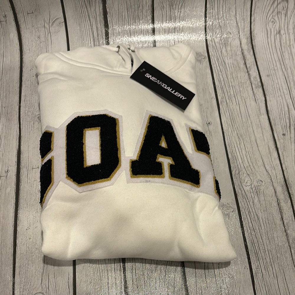 Gallery men’s xl White and Black Varsity Sweatshirt  Goat hoodie